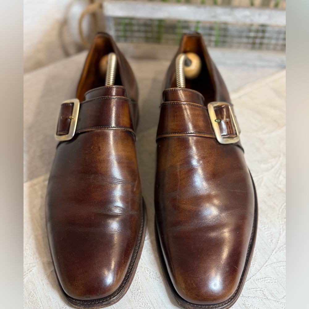 Alan McAfee London Bespoke Single Monk Strap Shoes - UK 9 / US 10 -‎ Tree Incl.